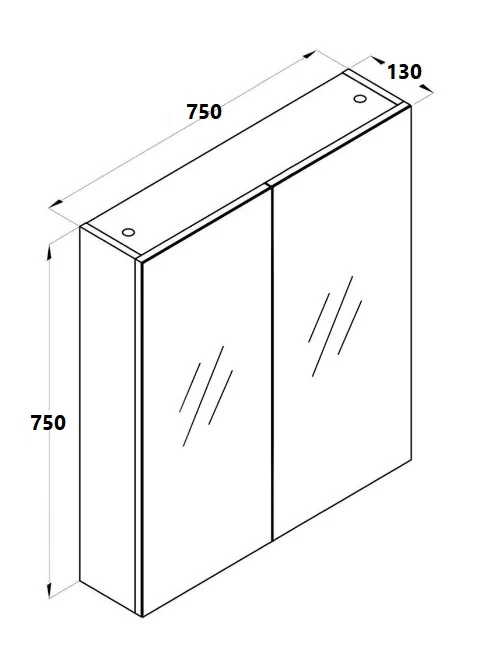 BELLA 750 Pencil Edge Mirror Cabinet - Image 3